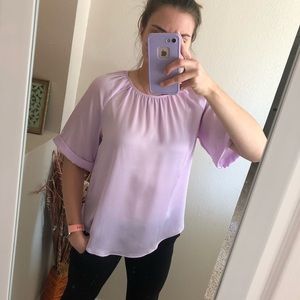 Lavender top that could go casual or business